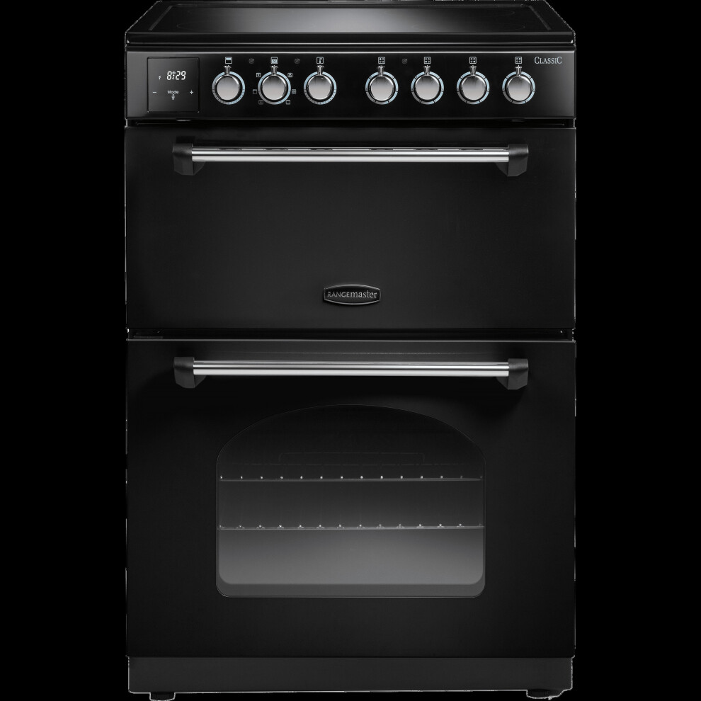 Rangemaster Classic 60 CLA60EIBL/C Electric Cooker with Induction Hob - Black / Chrome