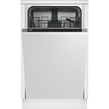 Beko DIS16R10 Fully Integrated Slimline Dishwasher | Silver Control Panel with Fixed Door Fixing Kit