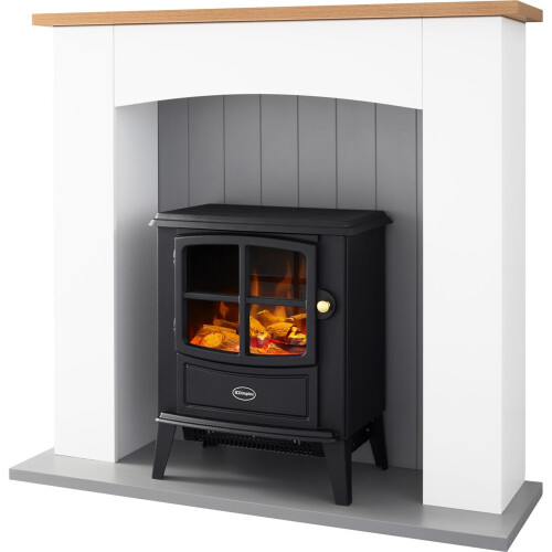 Dimplex Oakmead OKM20 Log Effect Suite And Surround Fireplace Ivory