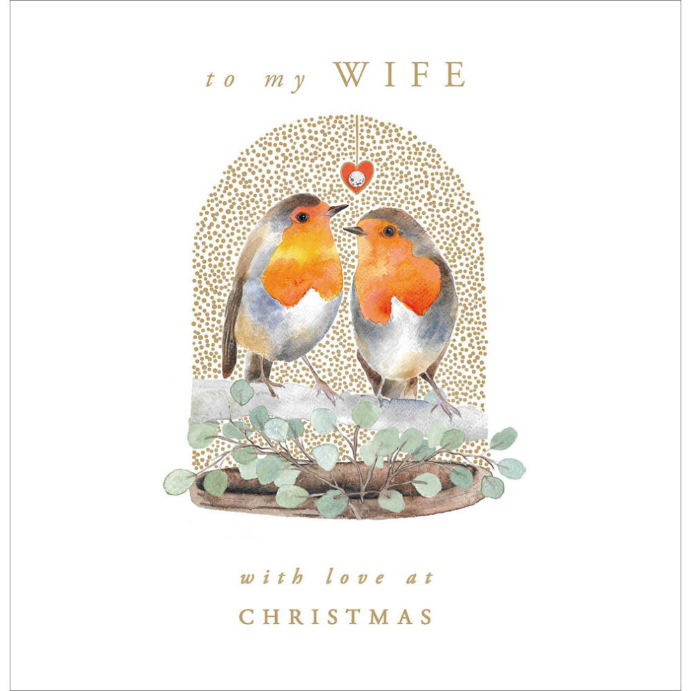 Woodmansterne To My Wife With Love Embellished & Foiled Christmas Card Xmas Greeting Cards