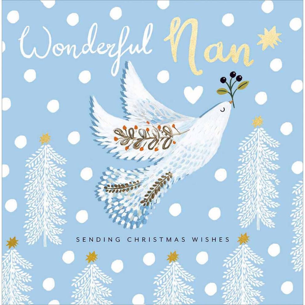 Wonderful Nan Christmas Wishes Foiled Christmas Greeting Card Art Xmas Cards