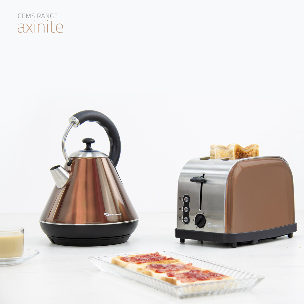 (Axinite/Copper) SQ Professional Gems 1.8L Kettle & 2 Slice Toaster