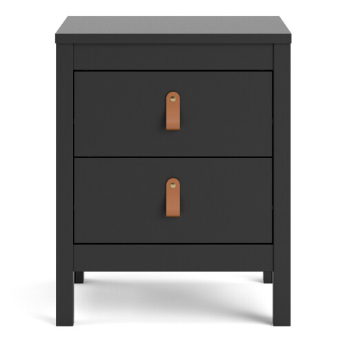 Bedside Table 2 drawers in Matt Black 1