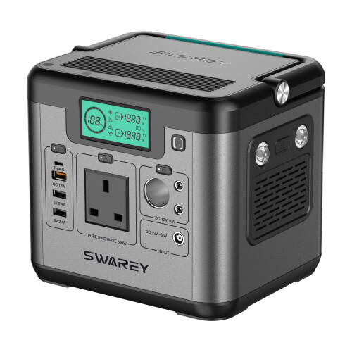 SWAREY S500 Portable Power Station | 518Wh Solar Power Generator 144000mAh