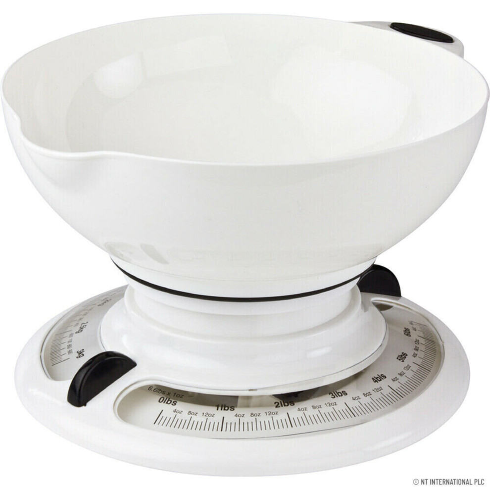 3KG RETRO KITCHEN SCALE WEIGHING COOKING FOOD ROUND BOWL MECHANICAL