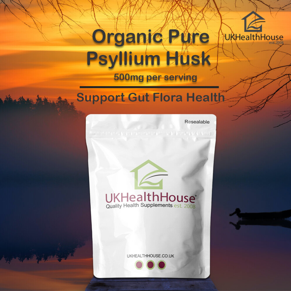 Psyllium Husk 120 Capsules 500mg Weight Loss Detox Fibre Colon Dietary