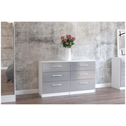 Birlea Lynx 6 Drawer Chest White & Grey 2