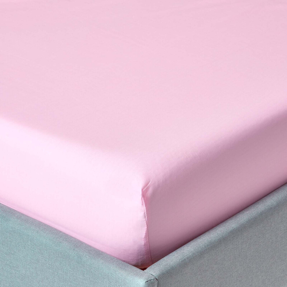 Homescapes (Super-King, Pink) Egyptian Cotton Fitted Sheet 200 Tc