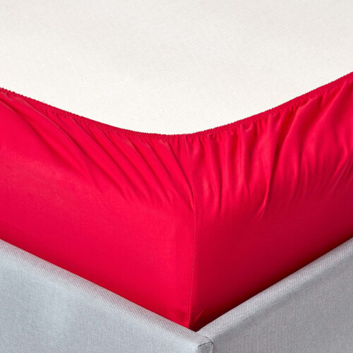 Homescapes (Double, Red) Egyptian Cotton Fitted Sheet 200 TC 1