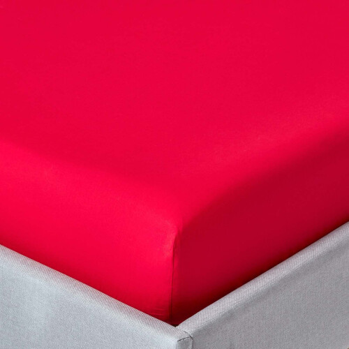 Homescapes (Small Double, Red) Egyptian Cotton Fitted Sheet 200 TC