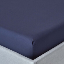 (Small Double, Navy) Egyptian Cotton Fitted Sheet 200 TC