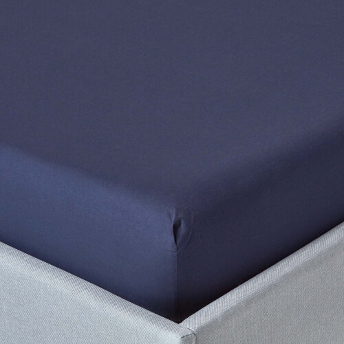 Homescapes (Small Double, Navy) Egyptian Cotton Fitted Sheet 200 TC