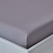 (Single, Dark Grey) Egyptian Cotton Fitted Sheet 200 TC