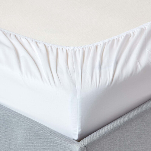 Homescapes (Single, White) Egyptian Cotton Fitted Sheet 200 TC 1