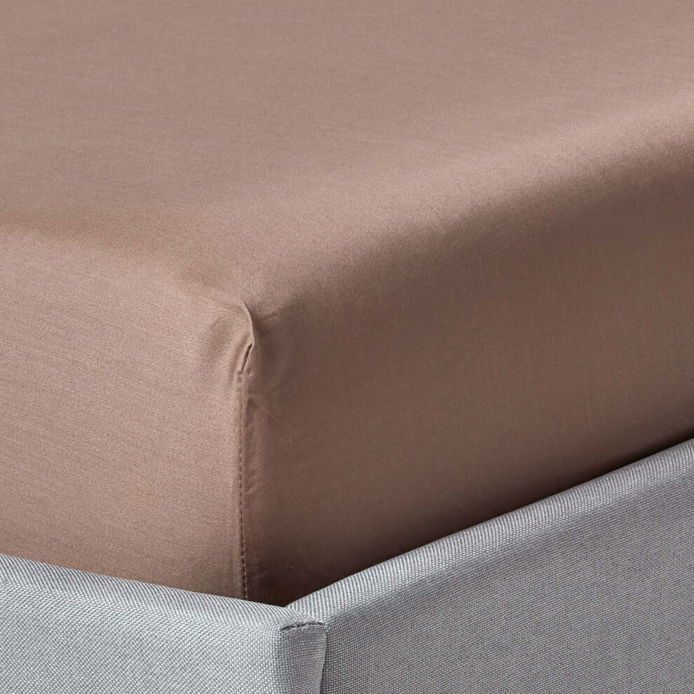(Super King, Brown) Organic Cotton Fitted Sheet 400 TC-image-OPC-P8B9MNB-NEW