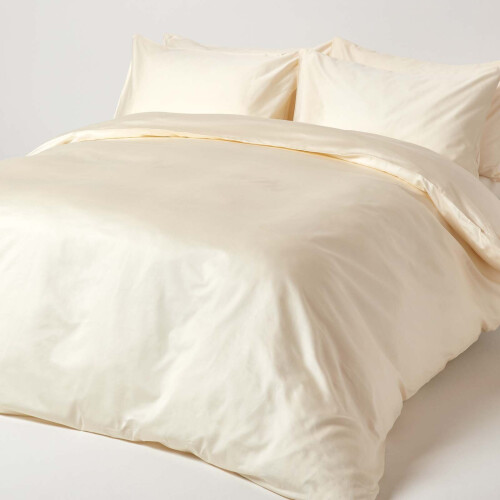Homescapes (Small Double, Cream) Organic Cotton Fitted Sheet 400 TC 2