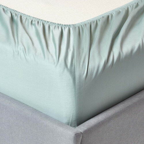 Homescapes (Super King, Blue) Organic Cotton Fitted Sheet 400 TC 1