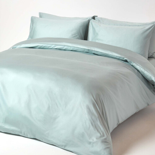 Homescapes (Super King, Blue) Organic Cotton Fitted Sheet 400 TC 2