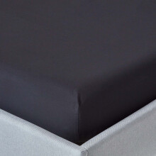 (Super-King, Black) Egyptian Cotton Fitted Sheet 200 TC