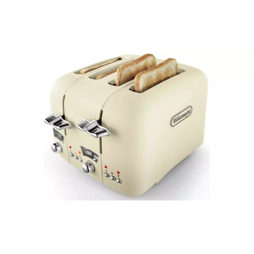 De'Longhi De'Longhi CTO4 Argento Flora 4 Slice Toaster - Beige 1