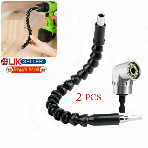 2pcs Right Angle Drill and Flexible Shaft Bits Extension Screwdriver 2