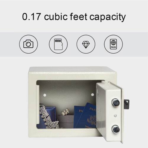 (White) 4.6L Mini Electronic Password Security Safe Box 2