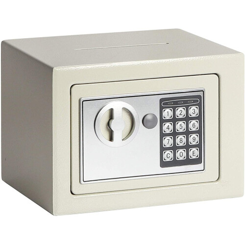 (White) 4.6L Mini Electronic Password Security Safe Box 1