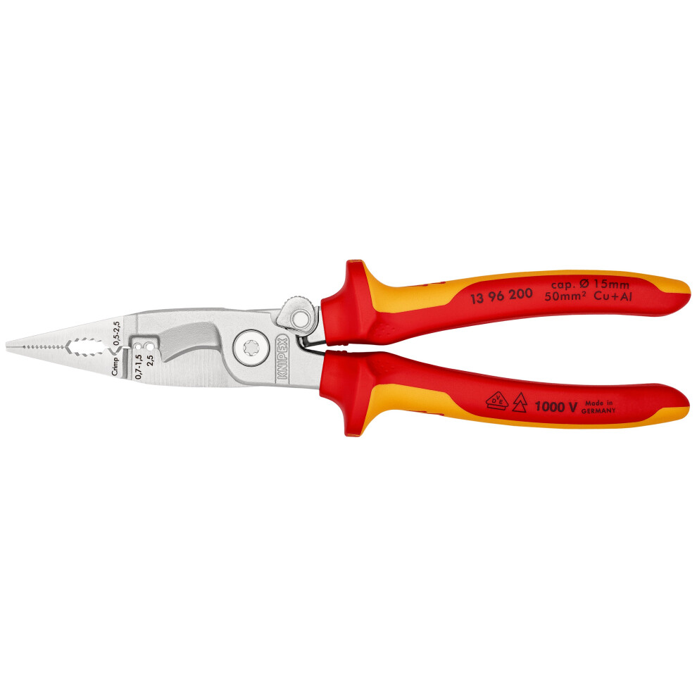 Knipex 13 96 200 SB VDE Multifunctional Installation Pliers With Opening Spring 200mm