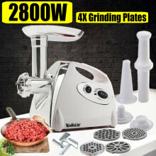 (White) 2800W Electric Meat Grinder Mincer Sausage Maker
