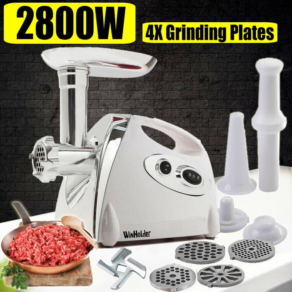 (White) 2800W Electric Meat Grinder Mincer Sausage Maker White
