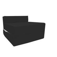 (Black) Cotton Twill Single Chairbed Z Bed Guest FoldOut Futon Sofa Bed