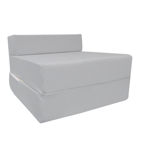(Grey) Cotton Twill Single Chairbed Z Bed Guest FoldOut Futon Sofa Bed