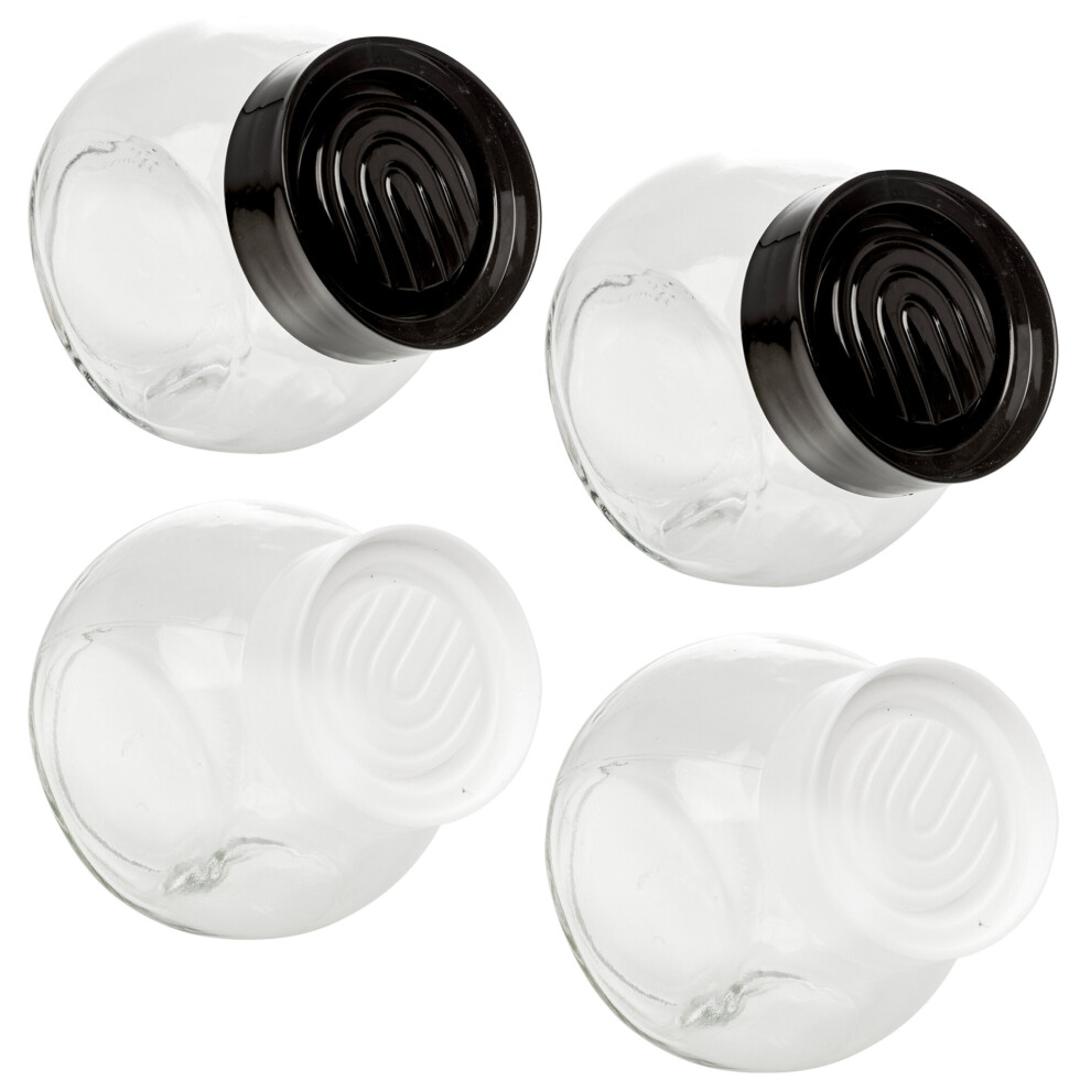Urbn Living (Two 500Ml And Two 700Ml) Clear Glass Storage Jars With Lid Airtight Food Containers Kitchen Organisation