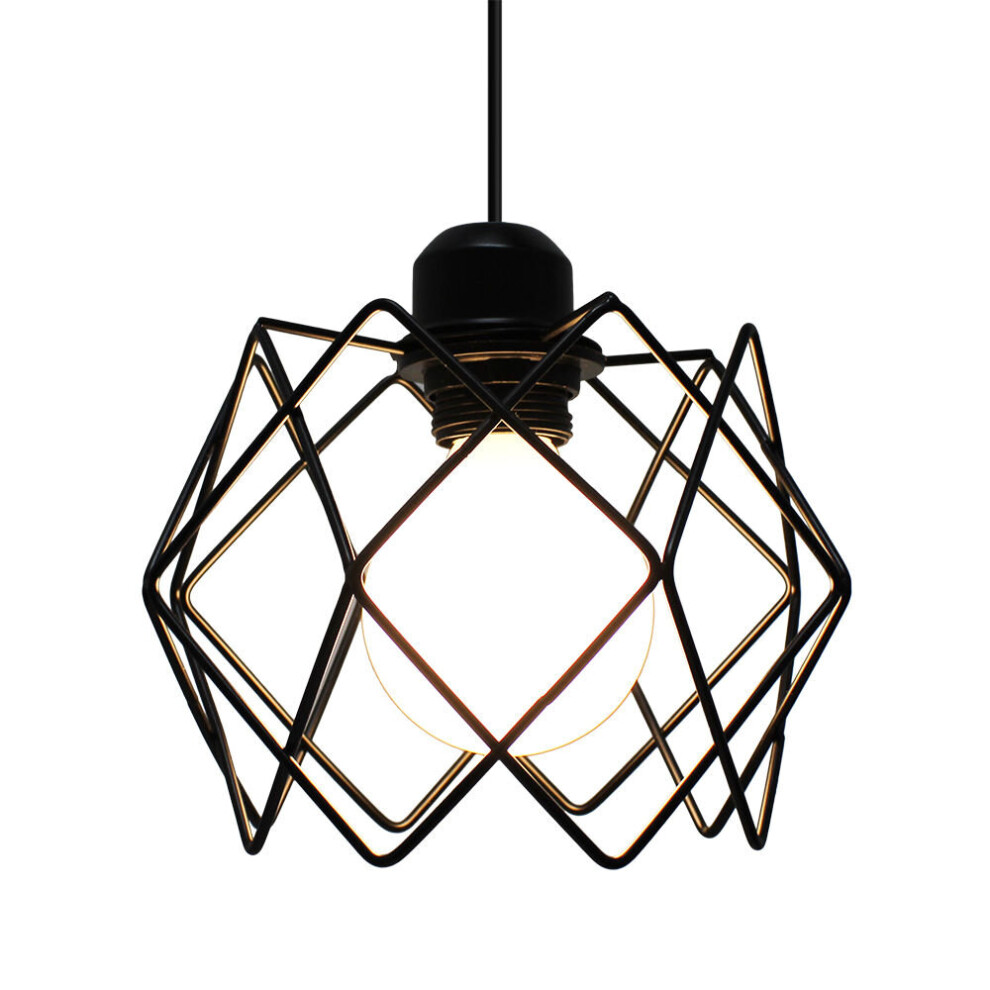 Metal Iron Pendant Light,Industrial Retro Hanging Light Vintage Ceiling Light Black for Indoor Bedroom Kitchen Dining Room Restaurant E27 Base Ã20cm-image-OPC-P8BCCHN-NEW