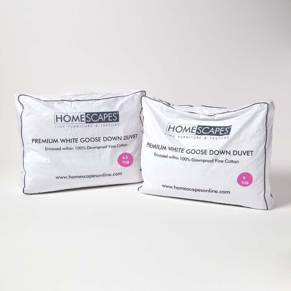 Homescapes (Super King) Premium White Goose Down 13.5 Tog All Seasons Duvet