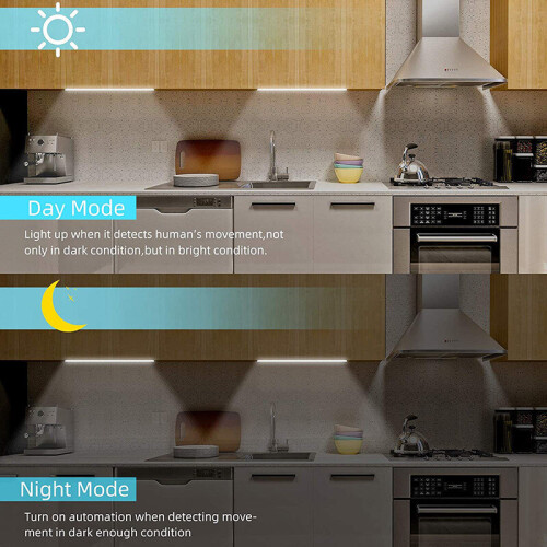 Wireless LED PIR Motion /Sensor Closet Lights USB Rechargeable Light Strip Lamp 2