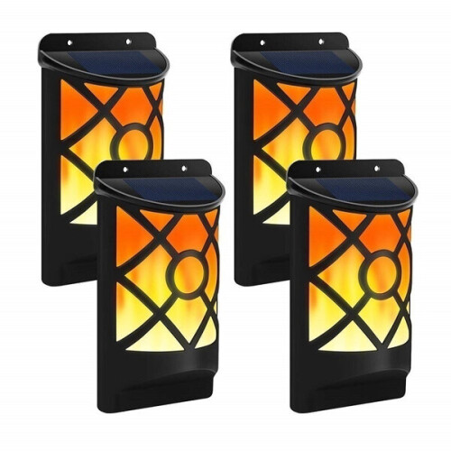 4 x Solar Powered Wall Light 66 LED Garden Lamp
