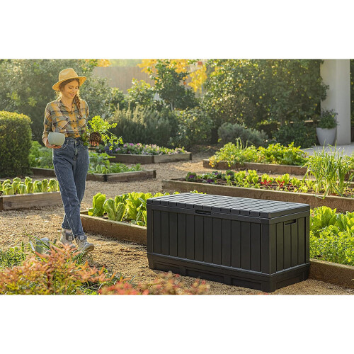 Keter Kentwood 90 Gallon Resin Deck and Storage for