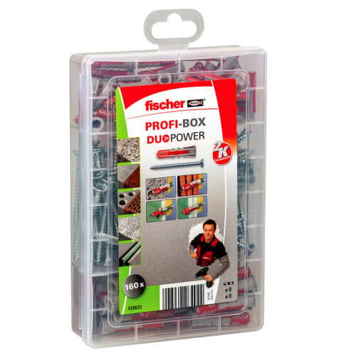 Fischer FISCHER Fixation Cheville Masterbox Duopower mit Schrauben - 50 Stück