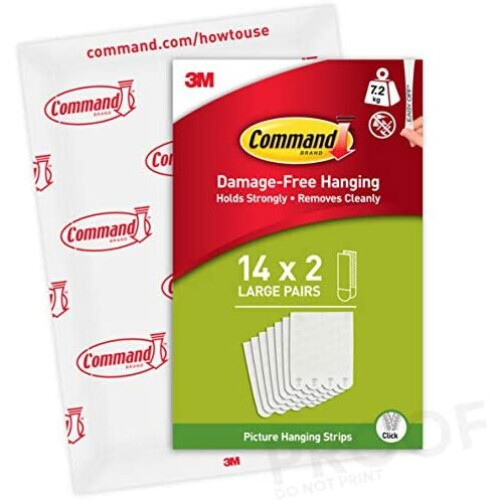 3M Command Large White Picture Hanging Strips PH206-14EU