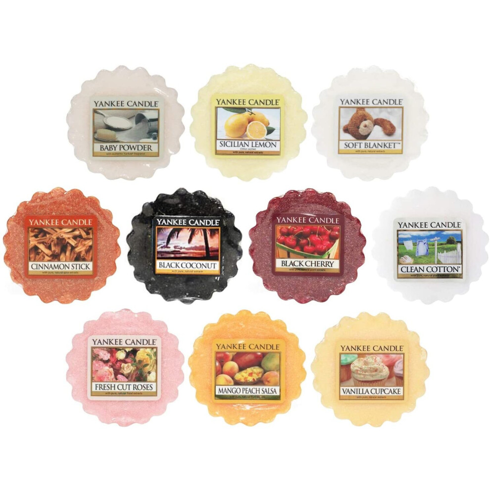 Yankee Candle Wax Melts Value Bundle, Mixed Popular Fragrances, Set of 10