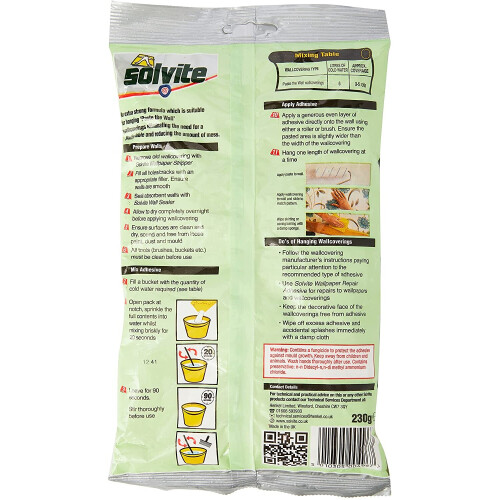 Solvite Paste the Wall 5 Roll Sachet Wallpaper Adhesive Ref 1584707 1