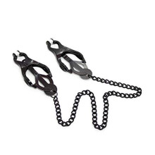 CSH Adjustable Clips Clamps Manual Steel Massag'e Toy with Chains Nippl'e Stimulating Tool T-Shirt Sunglasses Handbag (Color : Black)
