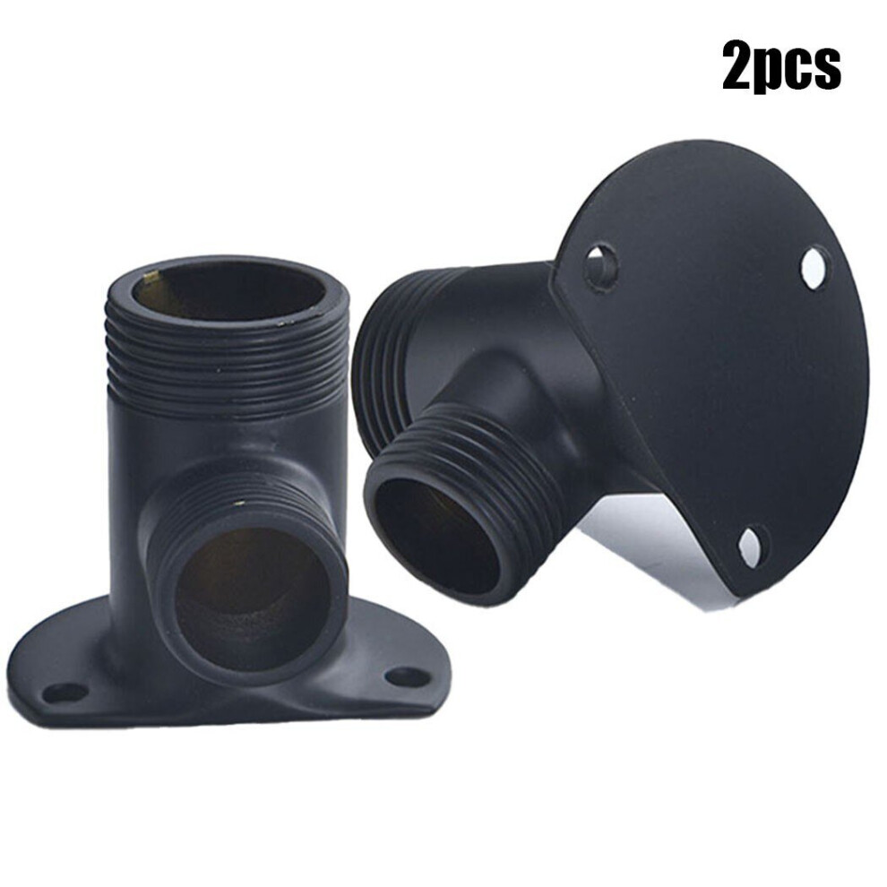 2pcs Shower Bar Valve Tap External Pipe Work Wall Mount Elbows Black Other Shower & Bathtub Accessories