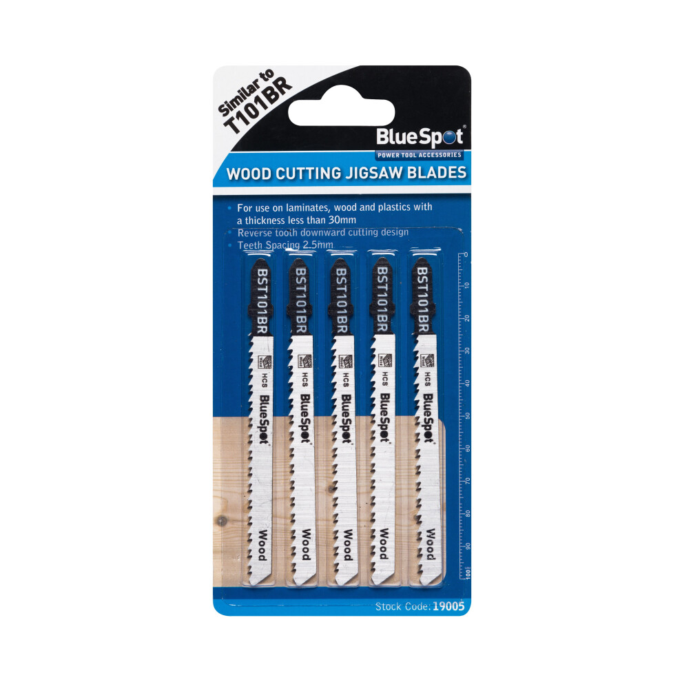 Bluespot 19005 5 Piece Hcs Reverse Pitch Blades For Wood (10 Tpi)
