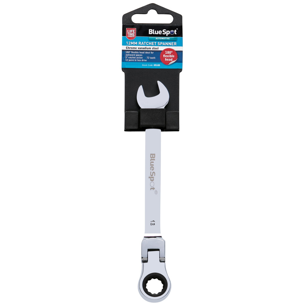 BlueSpot 05103 12mm Ratchet Spanner Fixed Head