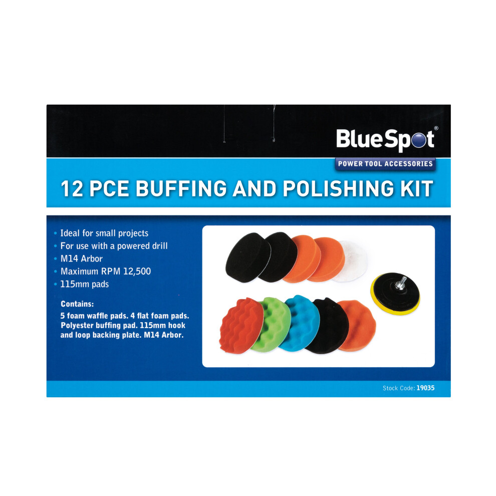 BlueSpot 19035 12 Piece Buffing and Polishing Kit