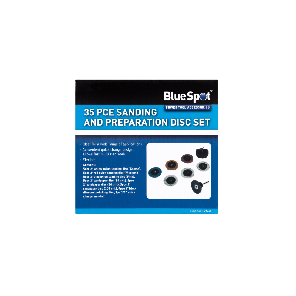 BlueSpot 19014 35 Piece 2" Sanding Disc Kit