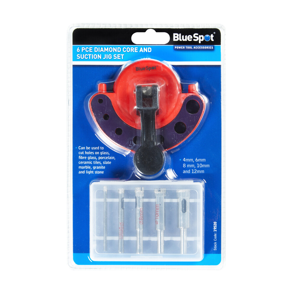 BlueSpot 19520 6 Piece Diamond Core And Suction Jig Set