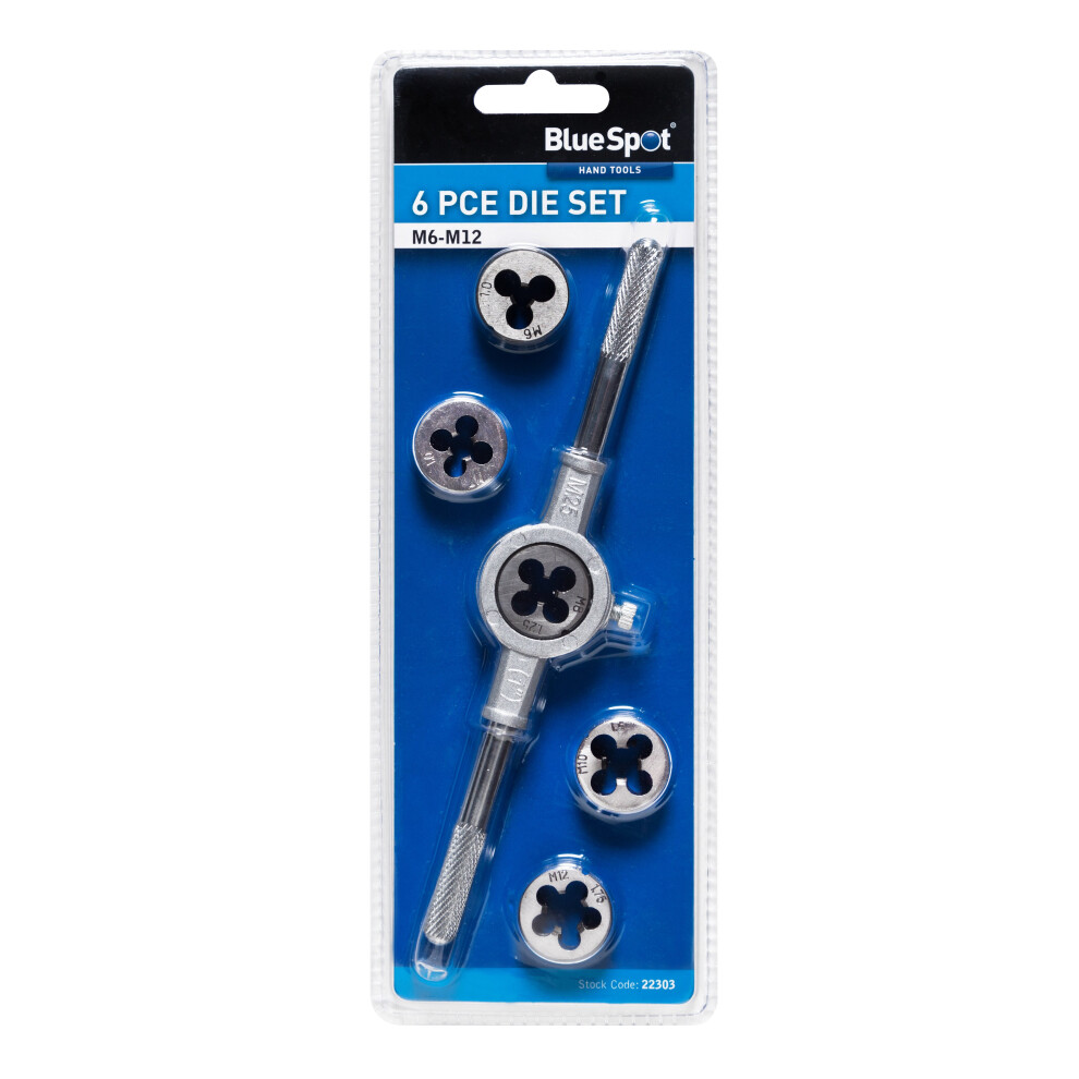 BlueSpot 22303 6 Piece Die Set (M6-M12)